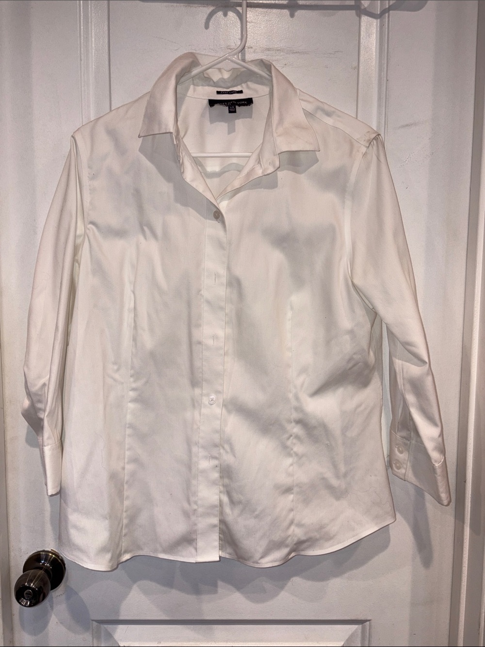 Jones New York signature White Button-Up 3/4 sleeve Shirt